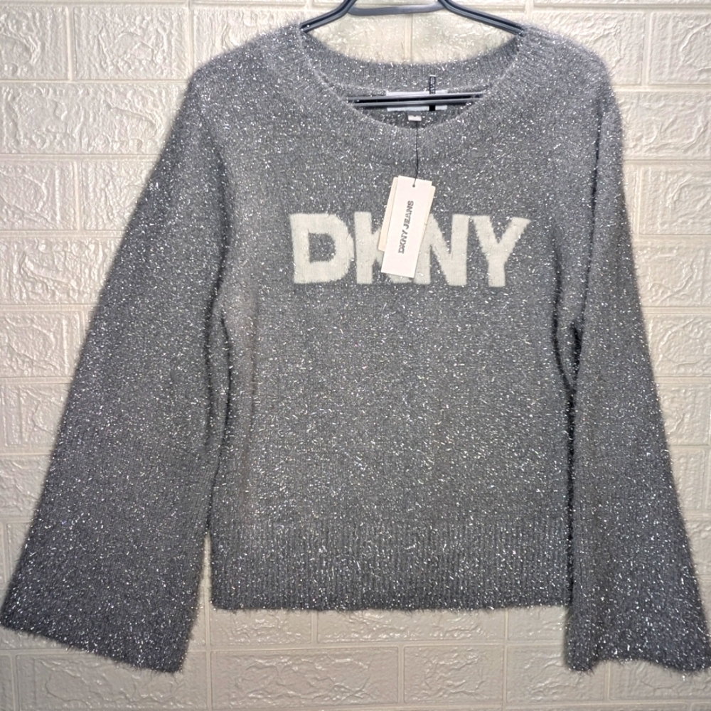 276-NWT DKNY Silver Glitter Sweater